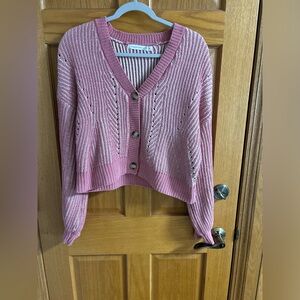 Altar'd State Mauve Button-Up Cardigan